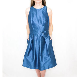 NWT Alfred Sung Women's Mosaic Dupioni Dress Size 10 Blue, Cocktail, Formal,
